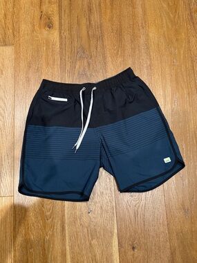 Vuori Men's Navy and Black Athletic Shorts